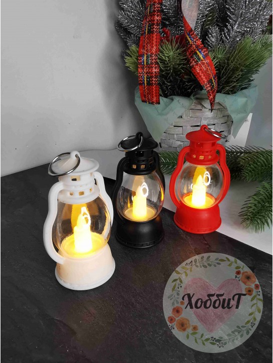 Фонарик 9см светодиодный на батарейке (теплый свет), цвет на выбор